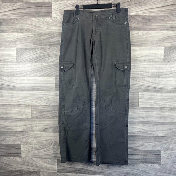 Kuhl Cargo Pants Womens Size 10 Gray Straight Leg Hiking Outdoor Relaxed Stretch - Picture 9 of 15